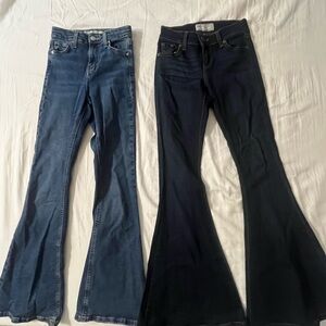 BUNDLE 2 FLARE JEANS:  Topshop Jamie Flare and Free People Bell bottoms size 0